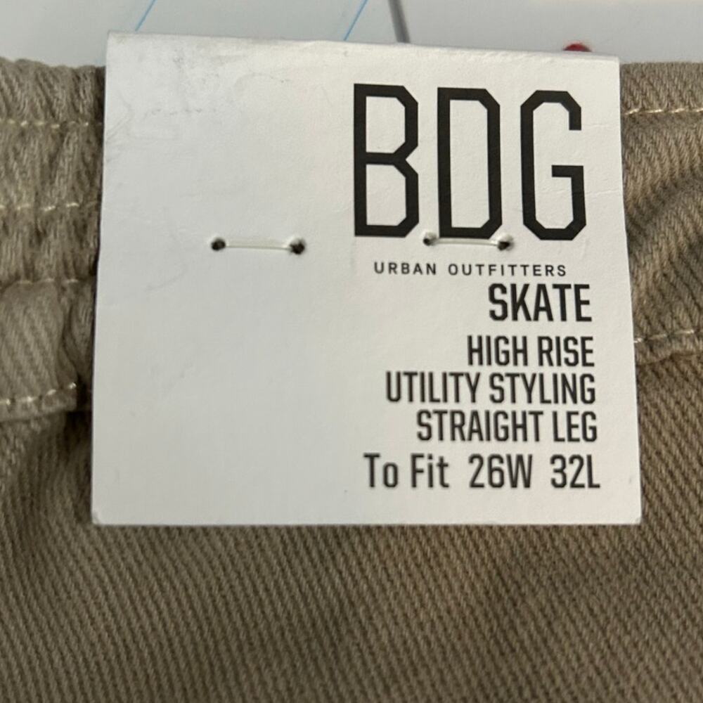 BDG Skate Utility Pants NWT $75 Light Sand High Rise Straight Leg Size 26 x 32 - Picture 7 of 8